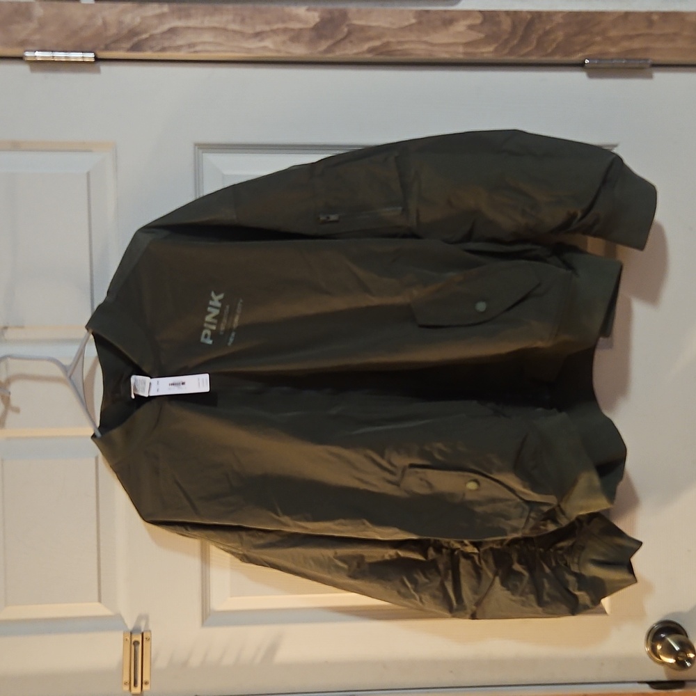 VICTORIA’S SECRET PINK PARACHUTE BOMBER JACKET: GREEN: NEW WITH TAGS: SIZE XXL